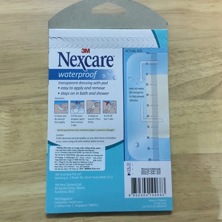 Băng keo cá nhân chống nước( Gói 3 miếng) - Dành cho vết thương lớn, bangkeocanhan
