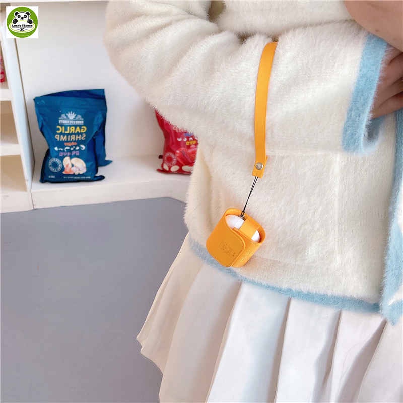 Vỏ Bảo Vệ Hộp Sạc Tai Nghe Airpods 1 2 Pro 3 Bluetooth Không Dây Chất Liệu Da Mềm Họa Tiết SpongeBob Gắn Dây Đeo