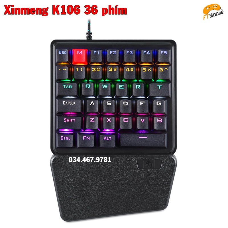 Bàn phím cơ 1 tay chơi game Xinmeng K106 Bàn phím cơ dành cho game thủ