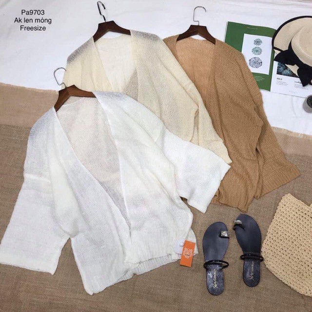 Áo cardigan lưới mỏng phong cách Hàn Quốc