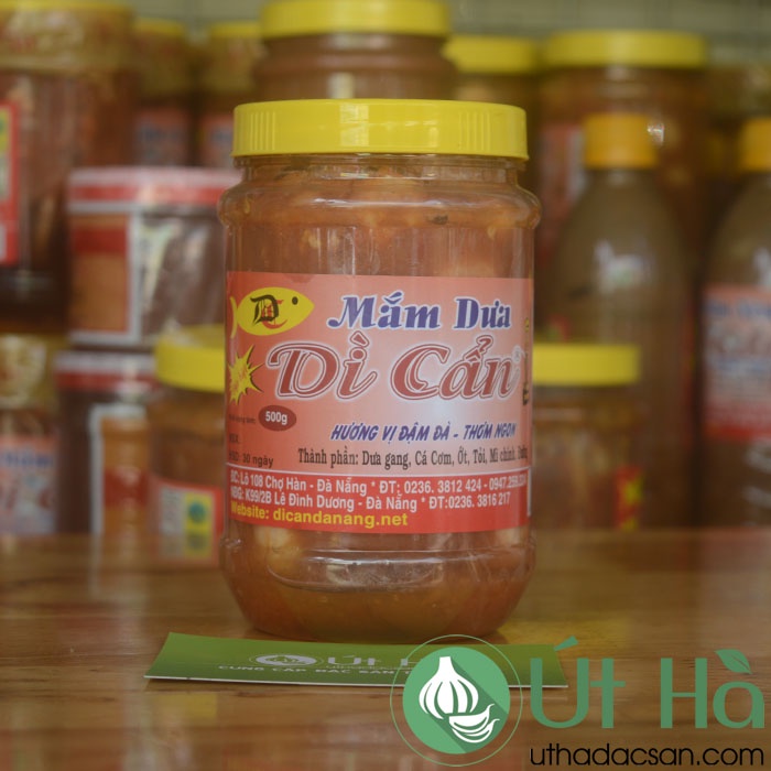 Mắm Cà Nêm Dì Cẩn Hủ 500gr Giòn Ngon Từ Cà Pháo Đậm Đà Từ Mắm Nêm- Út Hà Đặc Sản