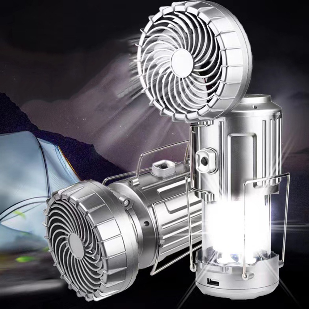 Đèn LED Năng Lượng Mặt Trời Kèm Quạt Sạc Điện Năng Lượng Mặt Trời 2 Trong 1