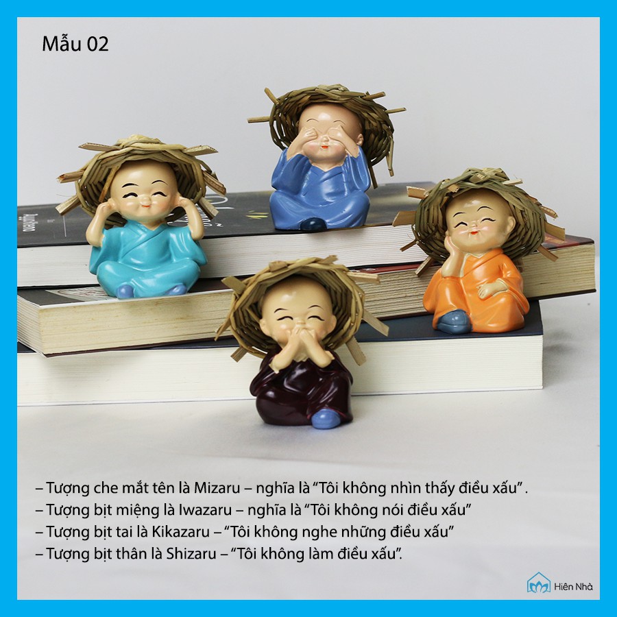 Bộ tượng tứ không - Bộ tượng chú tiểu cute - Bình an, sức khỏe - Hiên Nhà | BigBuy360 - bigbuy360.vn