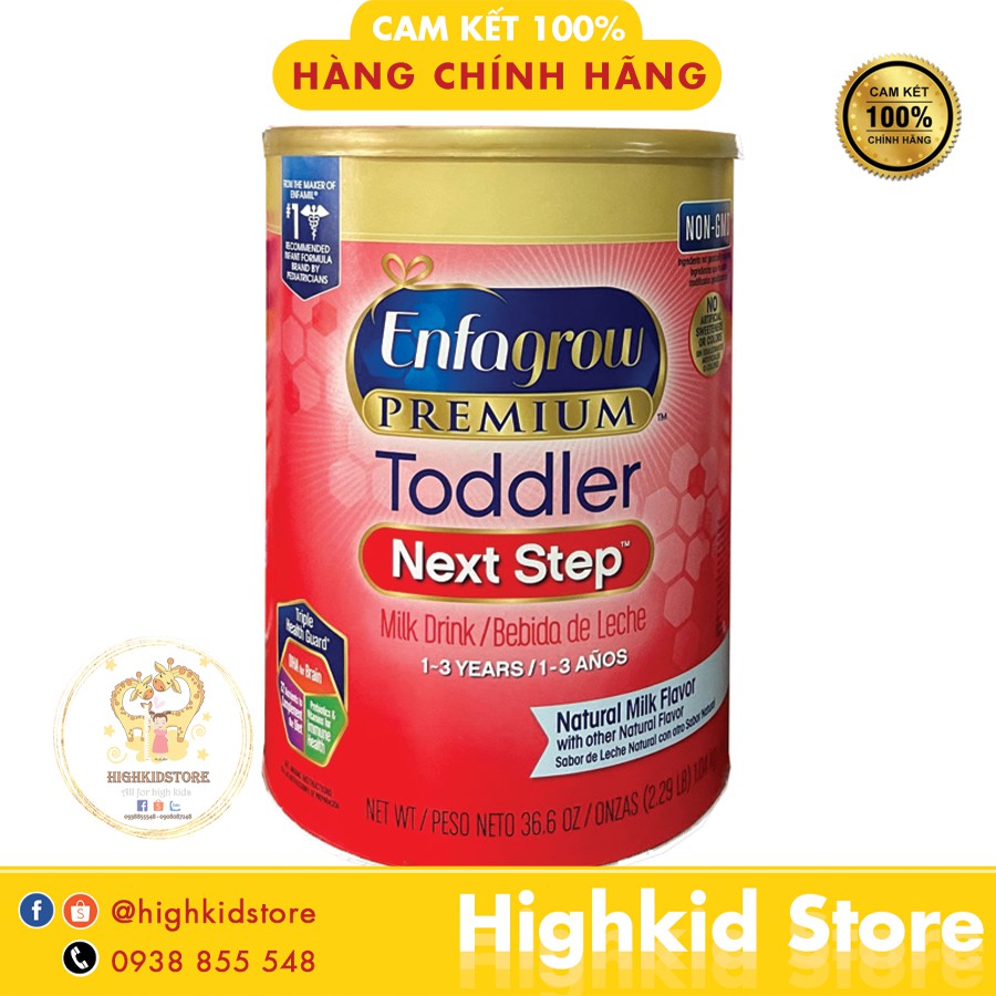 Sữa bột Enfagrow Toddler Mĩ mẫu mới nắp vàng 1,04kg - Date 2022