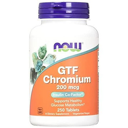 Hỗ trợ đường huyết Now GTF Chromium 200mcg 250v