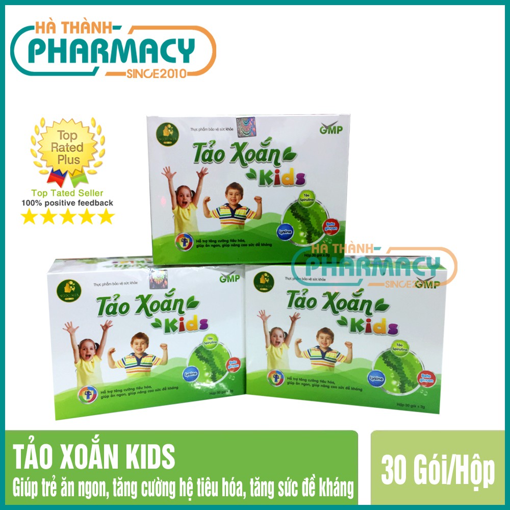 Tảo xoắn kids - Tảo xoắn kid - Thực phẩm giúp bé tăng sức đề kháng, ăn ngon, không lo ốm vặt, Hộp 30 gói