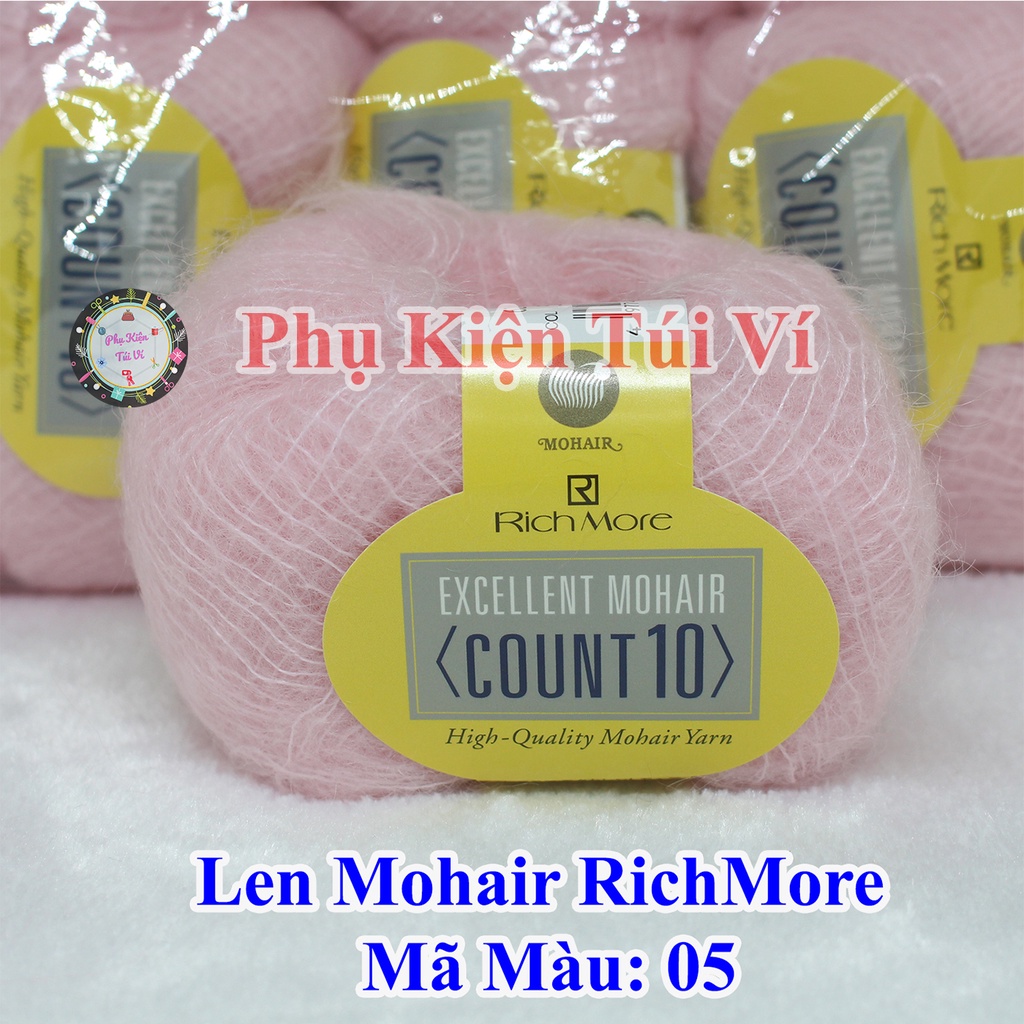 Len Mohair Richmore trơn (190k/ cuộn 20gam ~ 200 mét)