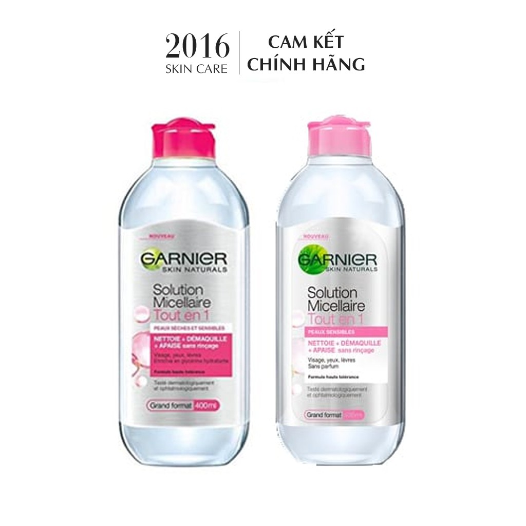 Nước tẩy trang Garnier Micellar (400ml) hồng dành cho mọi loại da - 2016 Skincare