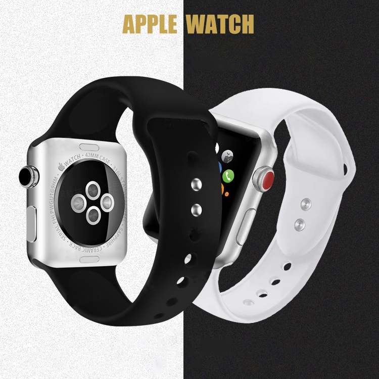Dây đeo apple watch cao cấp màu đen trắng đủ size 38 40 42 44