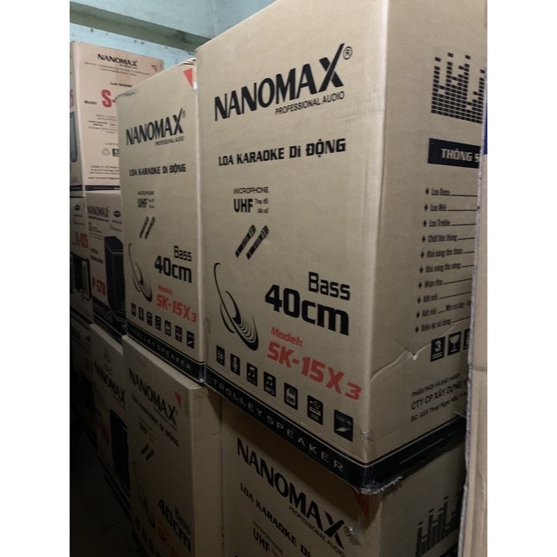 Loa kéo di động Nanomax SK-15X3 bass 40cm