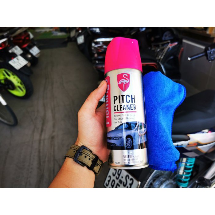 Chai Xịt Tẩy Keo, Tẩy Nhựa Đường Flamingo Pitch Cleaner F012 450ml - Hàng Chính Hãng