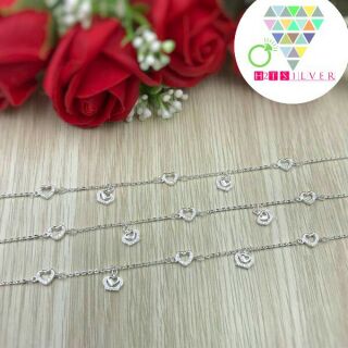 Lắc chân bạc 925 trái tim