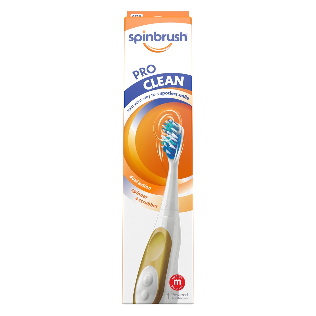 Bàn chải điện Spinbrush PRO CLEAN Battery Powered Toothbrush Medium Bristles