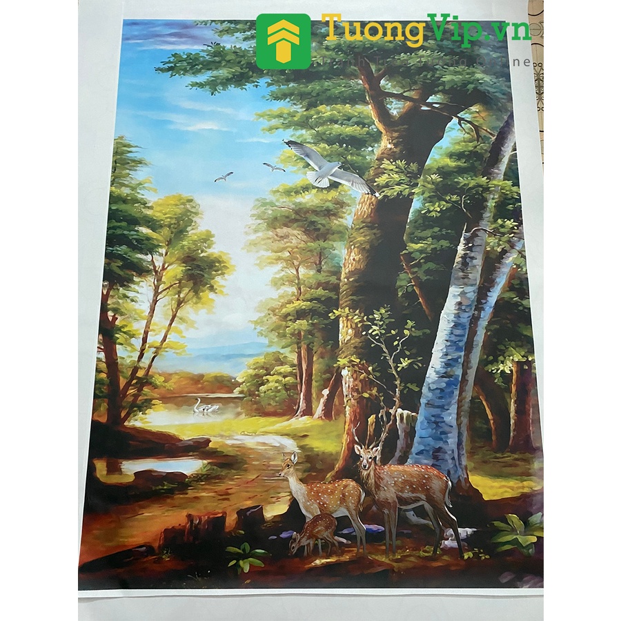 Tranh Dán Tường - Tranh Dán Tường 3D Sơn Dầu Đồng Quê - Phong Cảnh Quê Hương 03