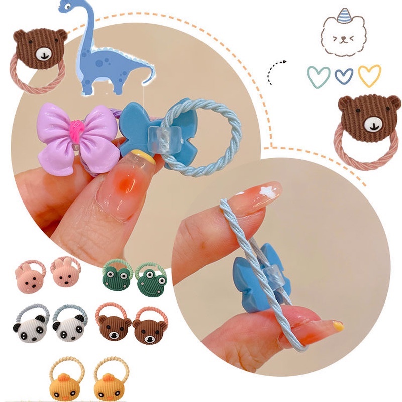Dây Cột Tóc Cao Su Co Giãn Đính Hoa / Trái Cây Dễ Thương Phong Cách Hàn Quốc Cho Bé