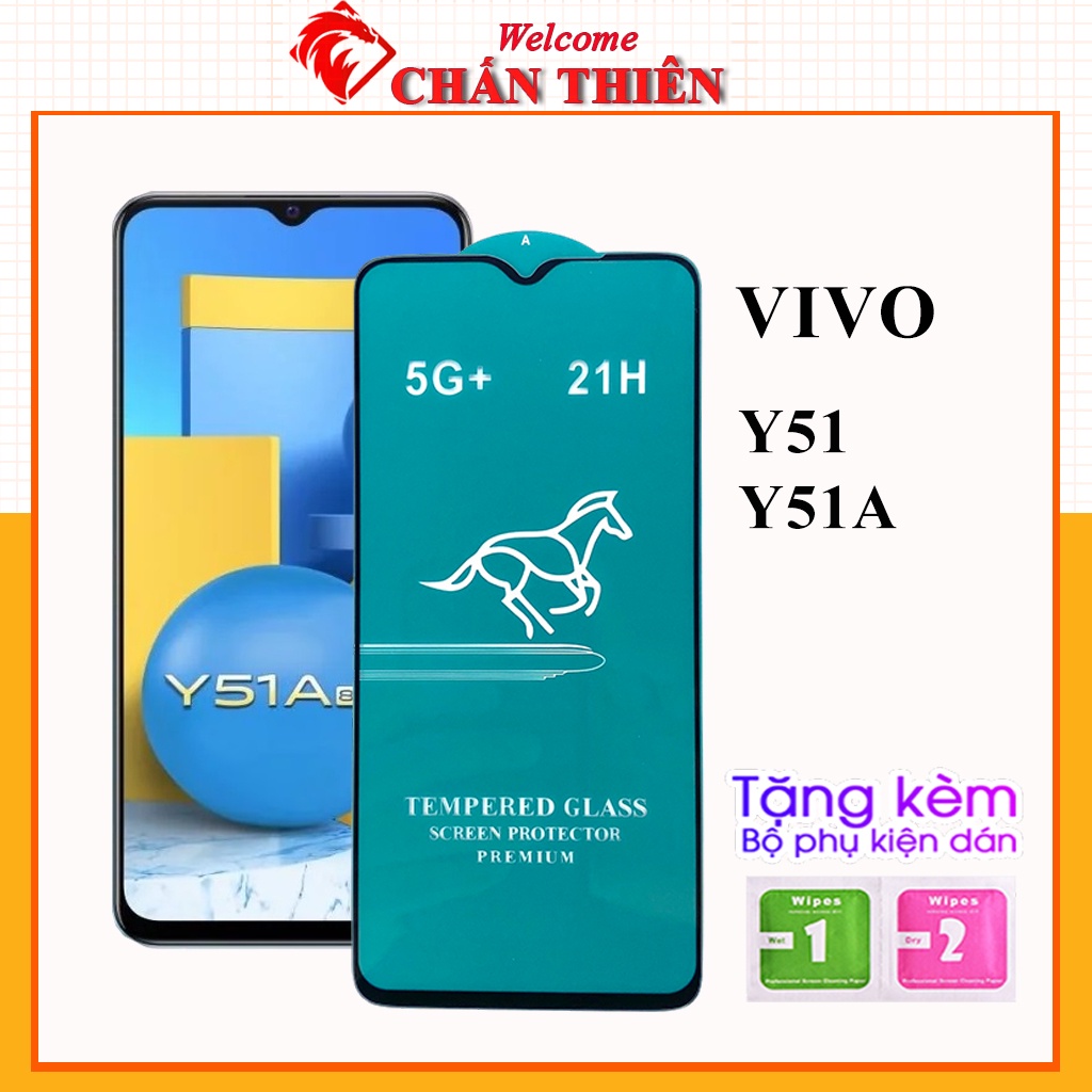 Kính cường lực vivo Y51 Y51a full màn OG xanh cao cấp tặng kèm khăn lau màn hình [OG]