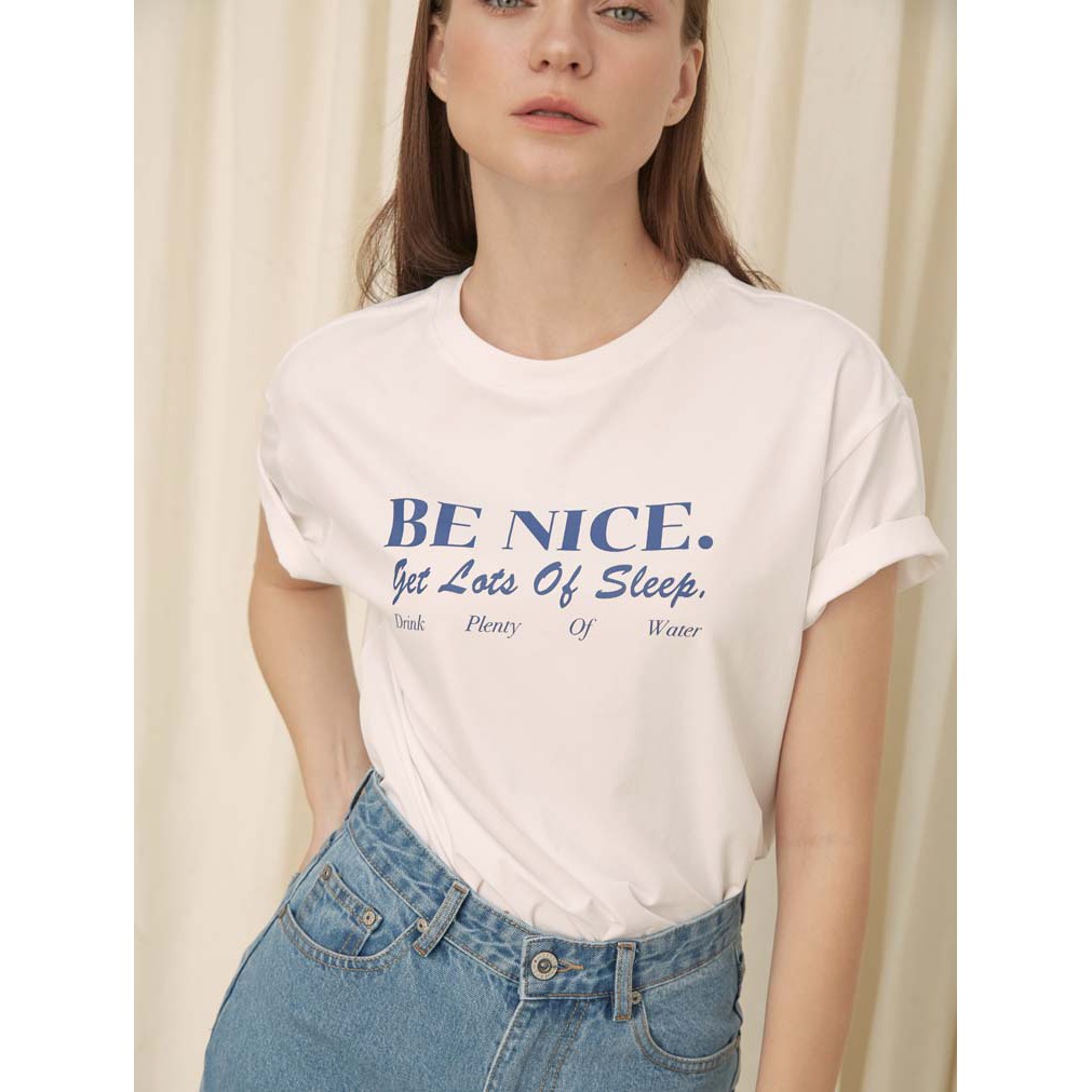 COCO SIN - Áo Thun Trắng Be Nice