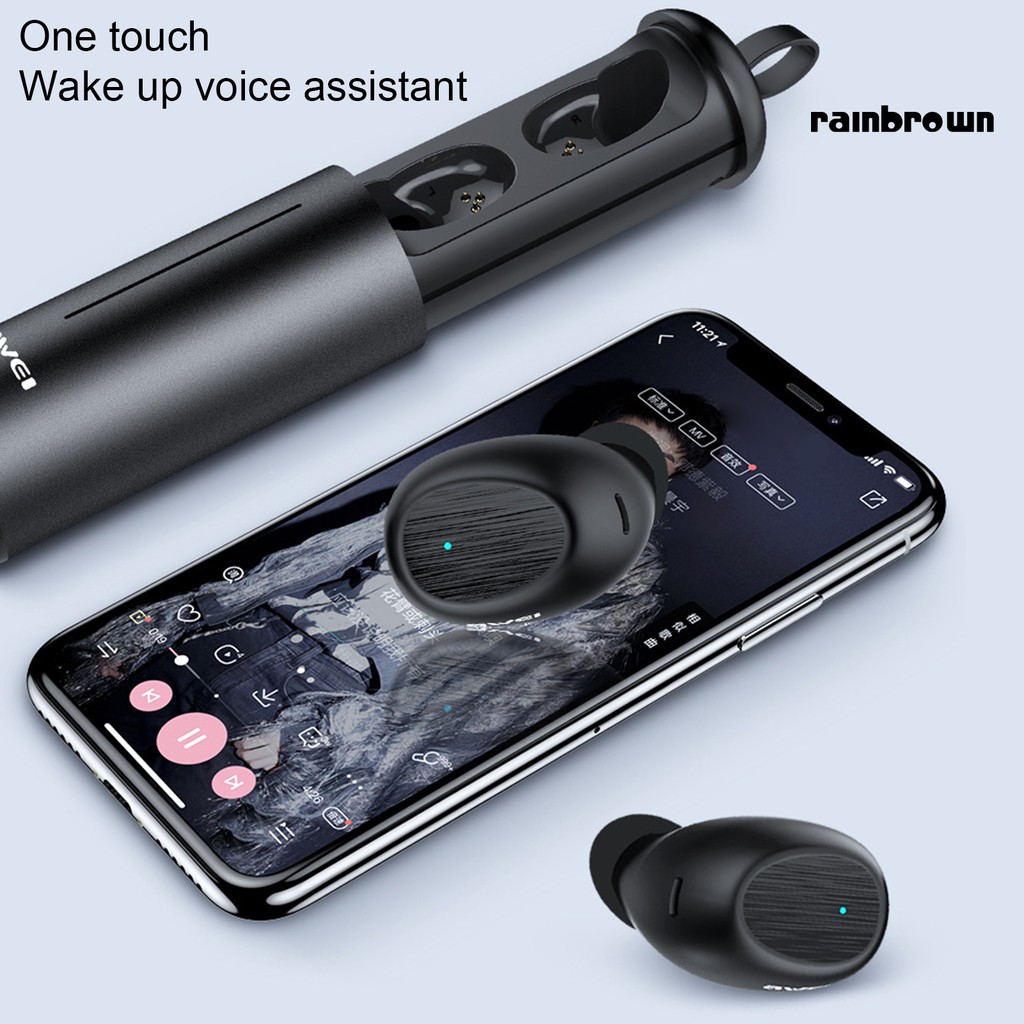 Tai nghe bluetooth /REJ/ AWEI T55 TWS 5.0 chống nước IPX4 không dây mini chạm cảm ứng cho thể thao