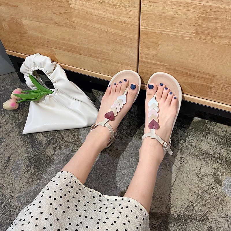 HÀNG CÓ SẴN sandal dép dây trái tim xỏ ngón quai hậu