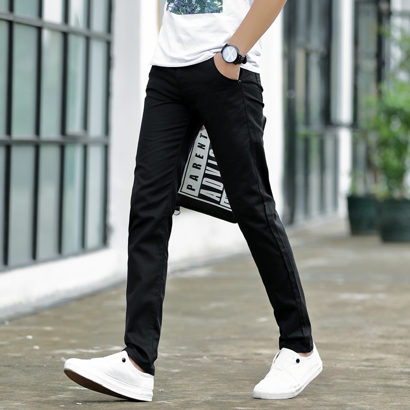 Quần jean dài dáng ôm phong cách Hàn Quốc thời trang cho nam