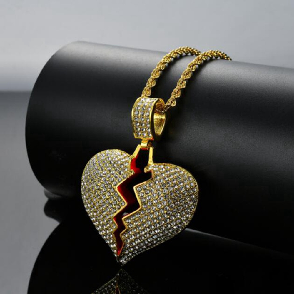 Personality Broken Heart New Men And Women Couples Pendant, Hip Hop Necklace, Alloy Model