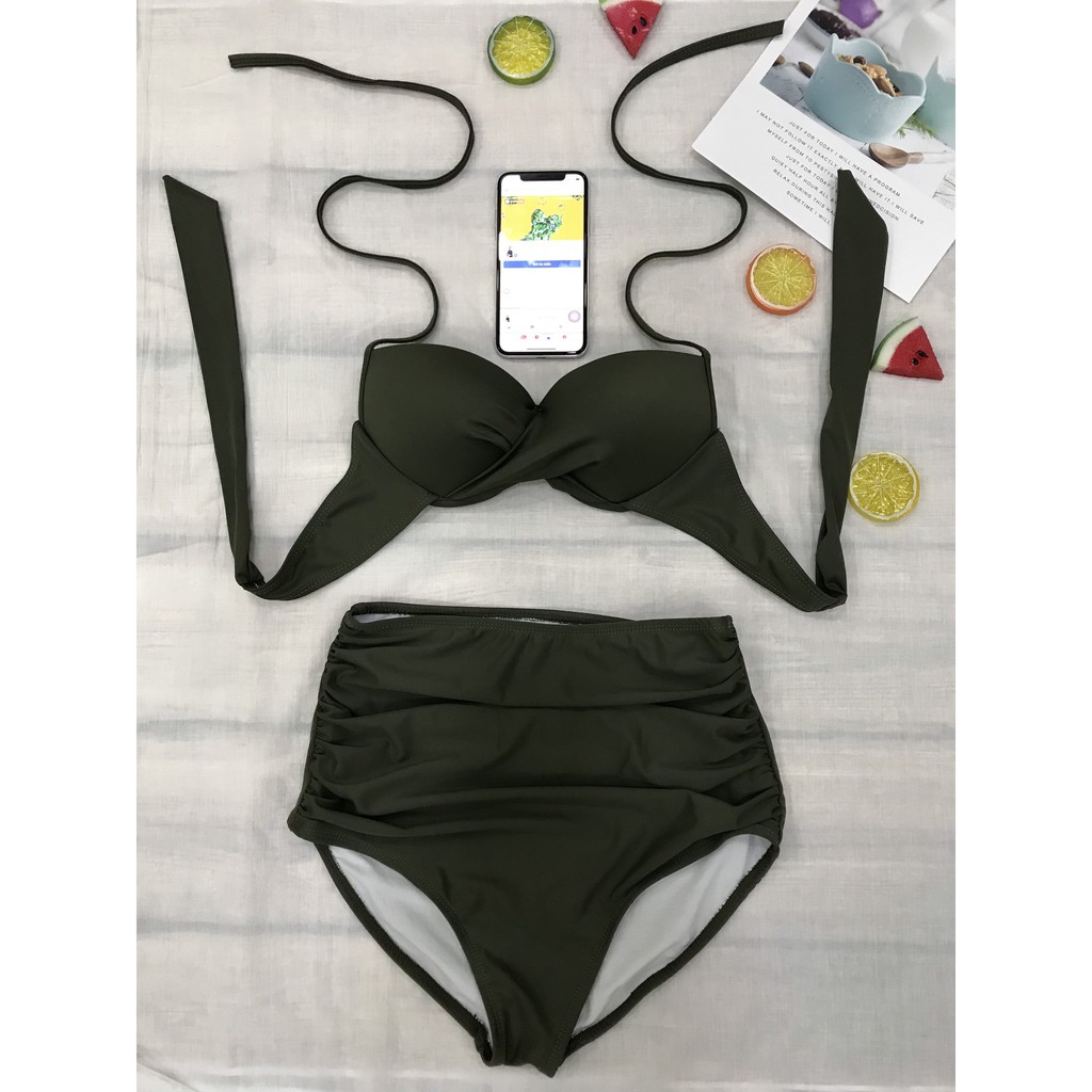 Bikini Áo Gọng Không Nơ, Cạp Cao ( Bộ Sưu Tập Đồ Bơi Nữ ) | BigBuy360 - bigbuy360.vn