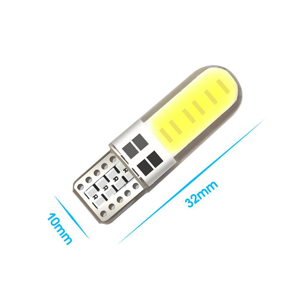 Set 10 Đèn Led T10 Cob 4 / 6 / 12 Smd 5730 12v Ánh Sáng Trắng Dành Cho Ô Tô