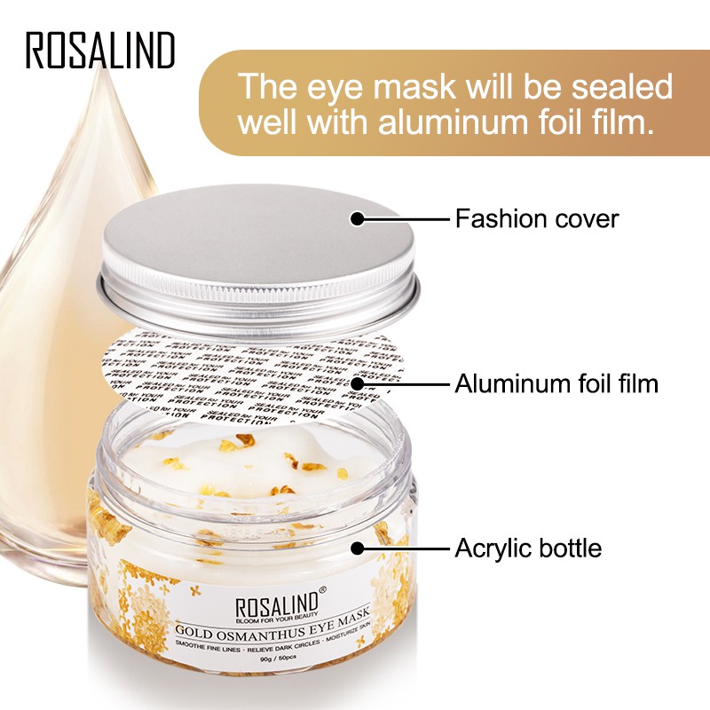 Bộ 50 mặt nạ mắt vàng hoa mộc thương hiệu ROSALIND | BigBuy360 - bigbuy360.vn