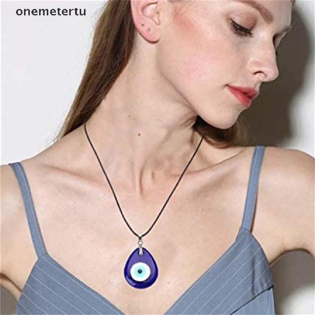 1 Vòng cổ Mặt Kính Hình Mắt Quỷ 30mm Độc Đáo Cho Nữ