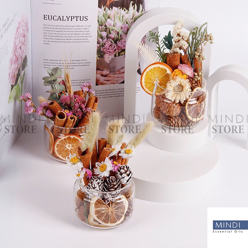 Lọ Hoa Tinh Dầu Thơm Phòng Không Có Đế Gỗ Decor Vintage -MINDI STORE