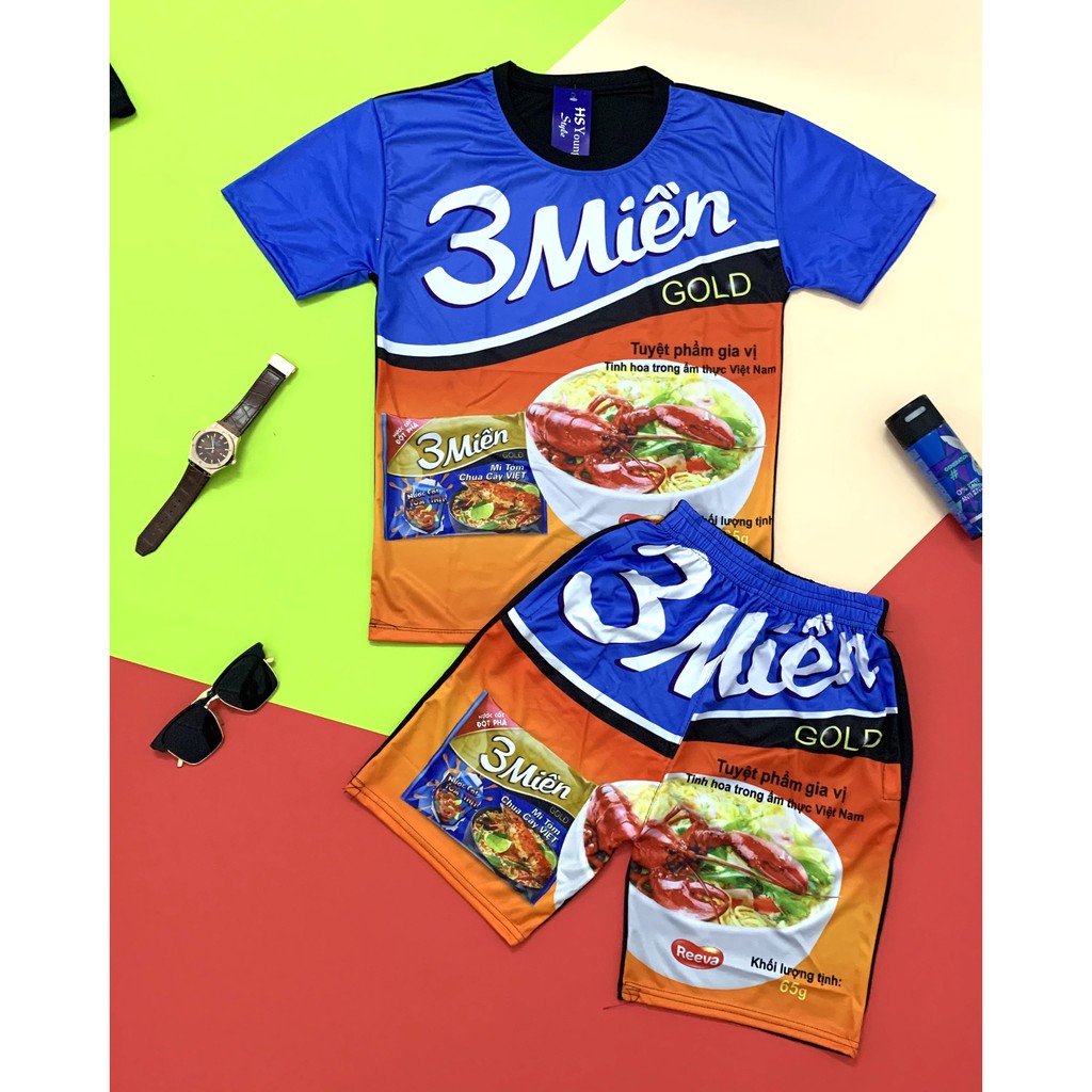 🌟Bộ hè nam_áo thun nam mì tôm ba miền | BigBuy360 - bigbuy360.vn