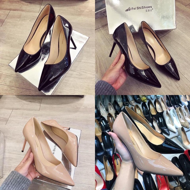 Giày cao gót da bóng
