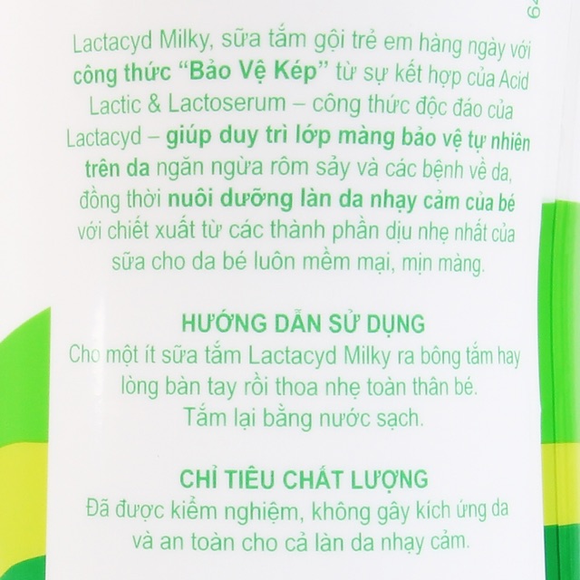 SỮA TẮM GỘI CHỐNG RÔM SẢY LACTACYD MILKY CHO BÉ SƠ SINH 250ML-500ML