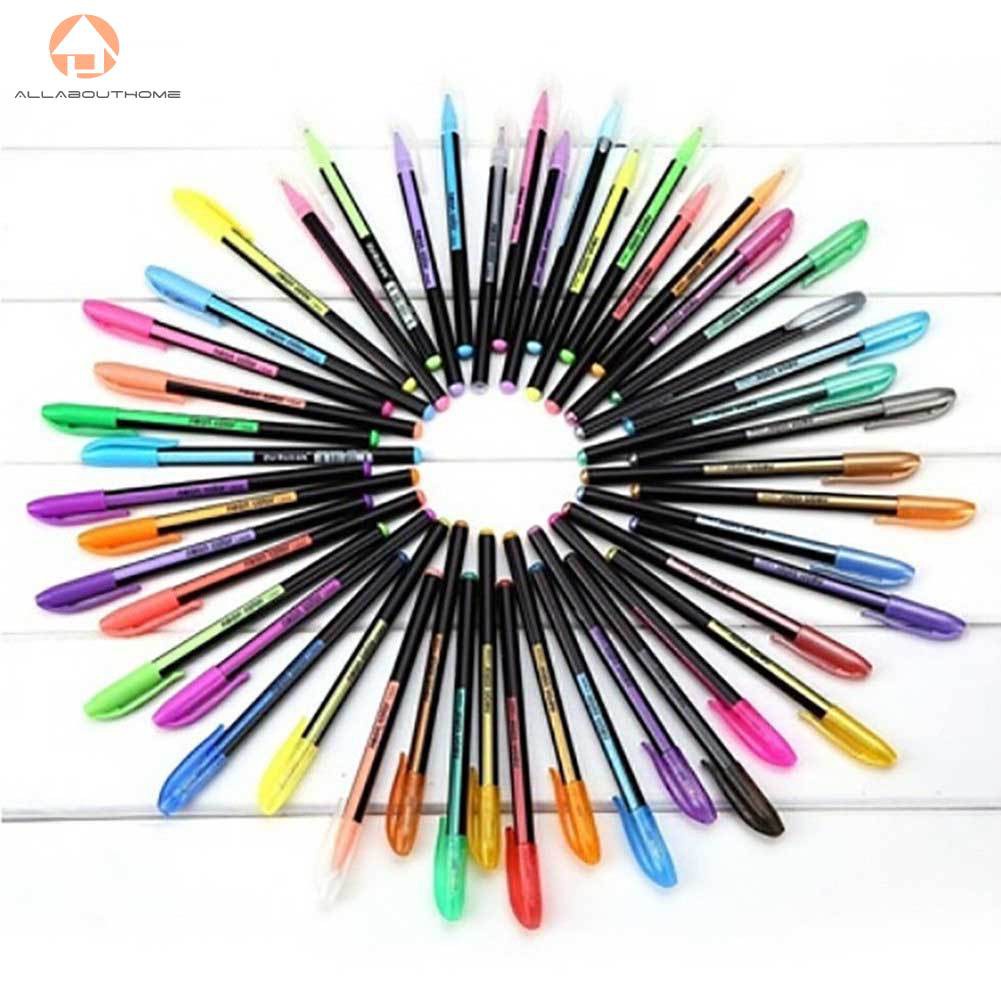 ABH 48pcs/36pcs/12pcs/Gel Pens Ball Pen Refills Neon Glitter Rollerball Pastel for Drawing