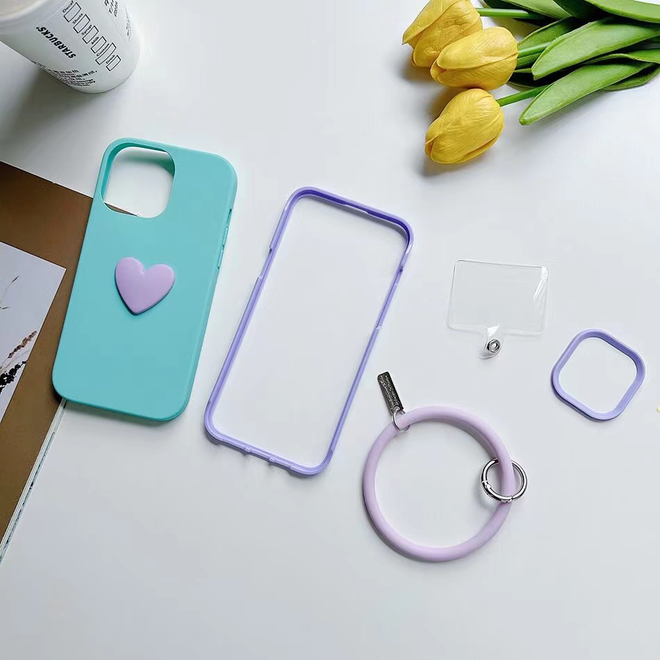 Ốp Điện Thoại Silicon Chống Rơi Có Dây Đeo Tay 3 Trong 1 Cho 13 12 11 Pro max X XS XR XSMAX 8 7 6 6s PLUS SE2020