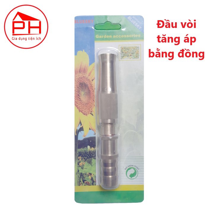 Đầu vòi xịt tăng áp mini bằng đồng, Vòi rửa xe hơi, tưới cây, làm vườn, Vòi xịt điều chỉnh được áp lực nước đa năng