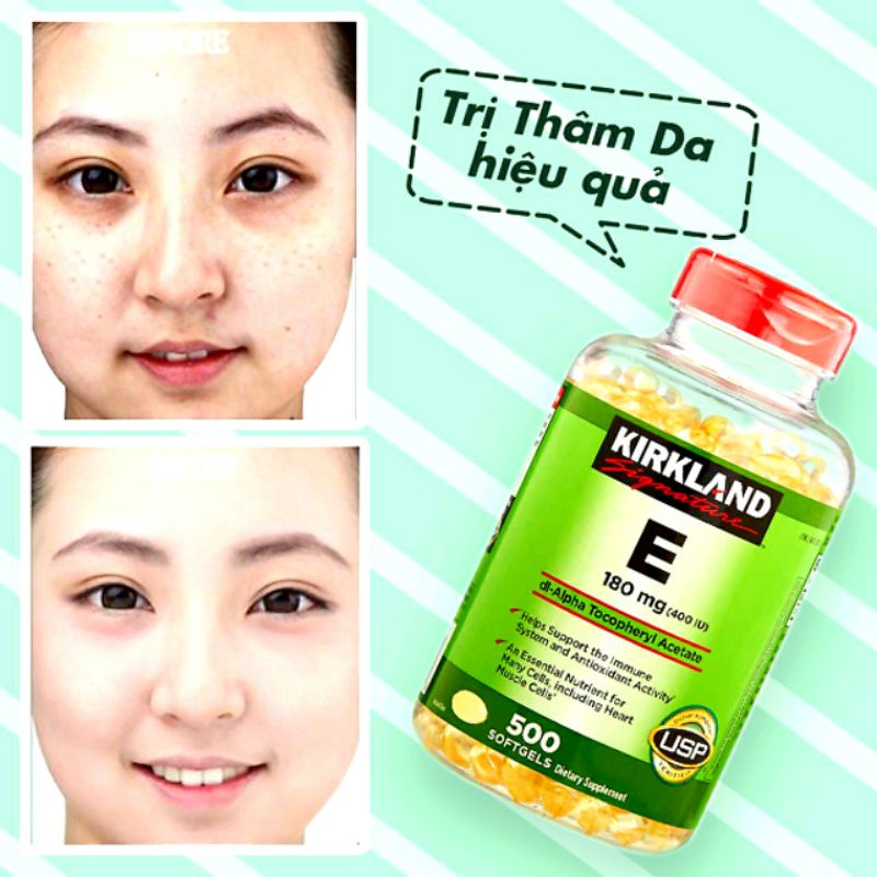 Vitamin E Kirkland 400IU 500 Viên Cam Kết Chính Hãng | Thế Giới Skin Care