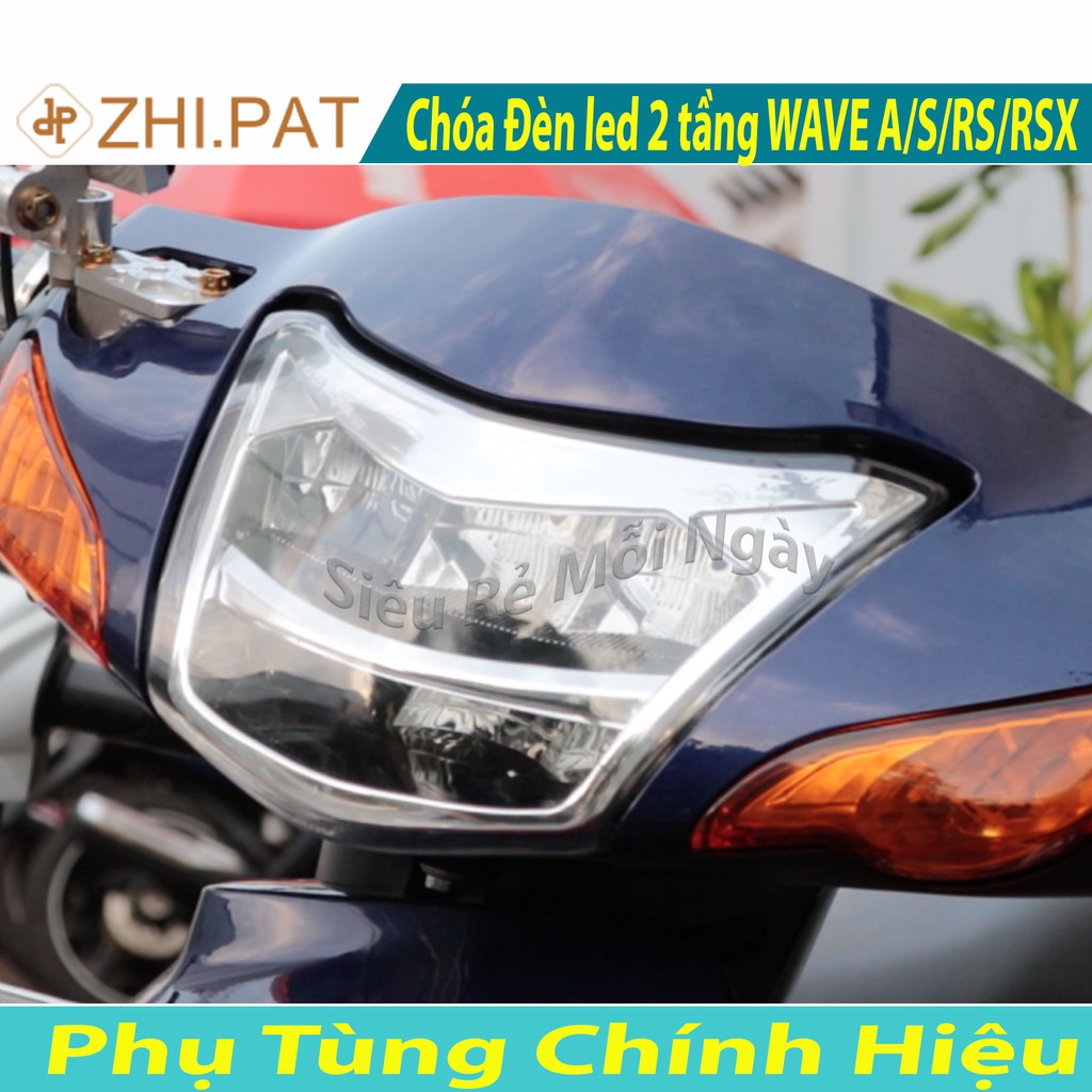 Đèn led 2 tầng Wave A, Wave S, Wave RS, Wave RSX, Future 125cc Viền Đen và Trắng
