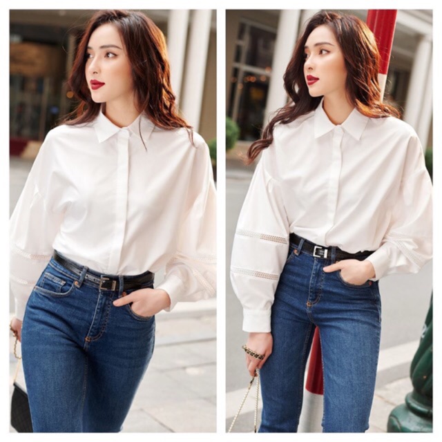  Sơ mi cotton lụa vai rơi - HBSM730