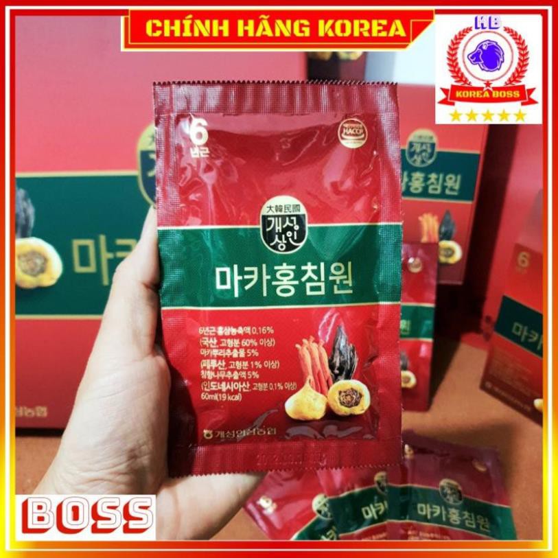 Nước hồng sâm hàn quốc 6 năm Maca hộp 30 gói, Korea Boss