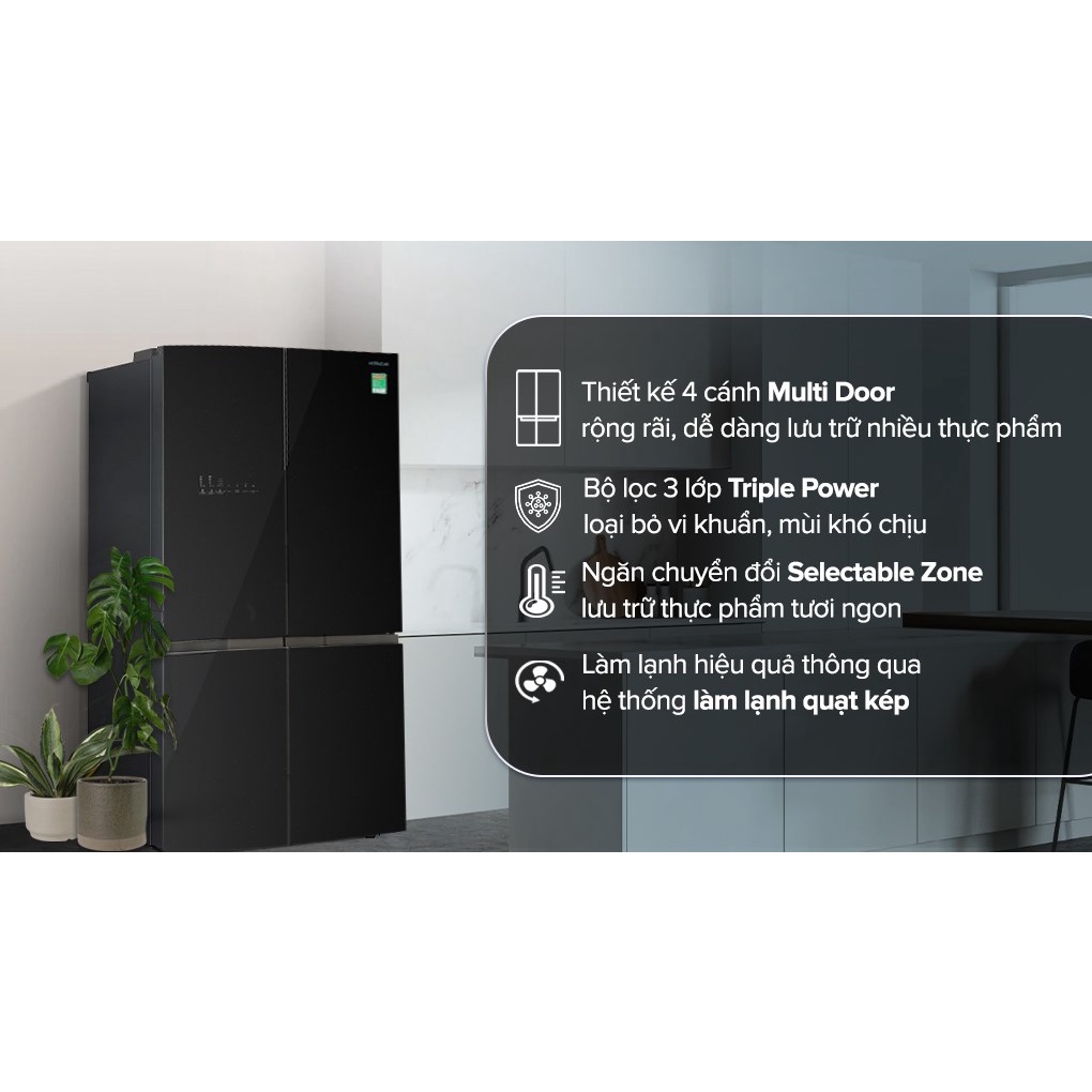 Tủ lạnh Hitachi Inverter 569 lít R-WB640VGV0  Có ngăn chân không - Điện Máy Kho Rẻ