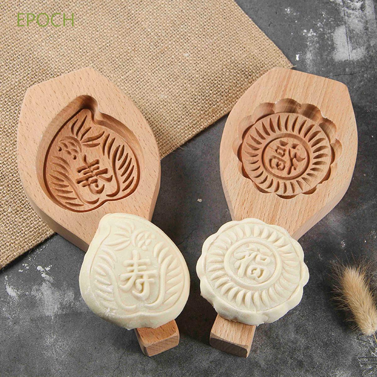 EPOCH Khuôn Làm Bánh Trung Thu Bằng Gỗ Hình Bánh Trung Thu 3d