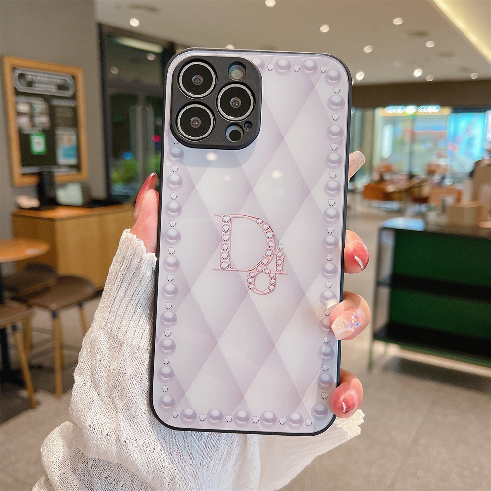 Ốp Điện Thoại Mặt Kính In Họa Tiết Thời Trang Có Tấm Bảo Vệ Ống Kính Cho IPhone 13 12 11 Pro Max XS Max