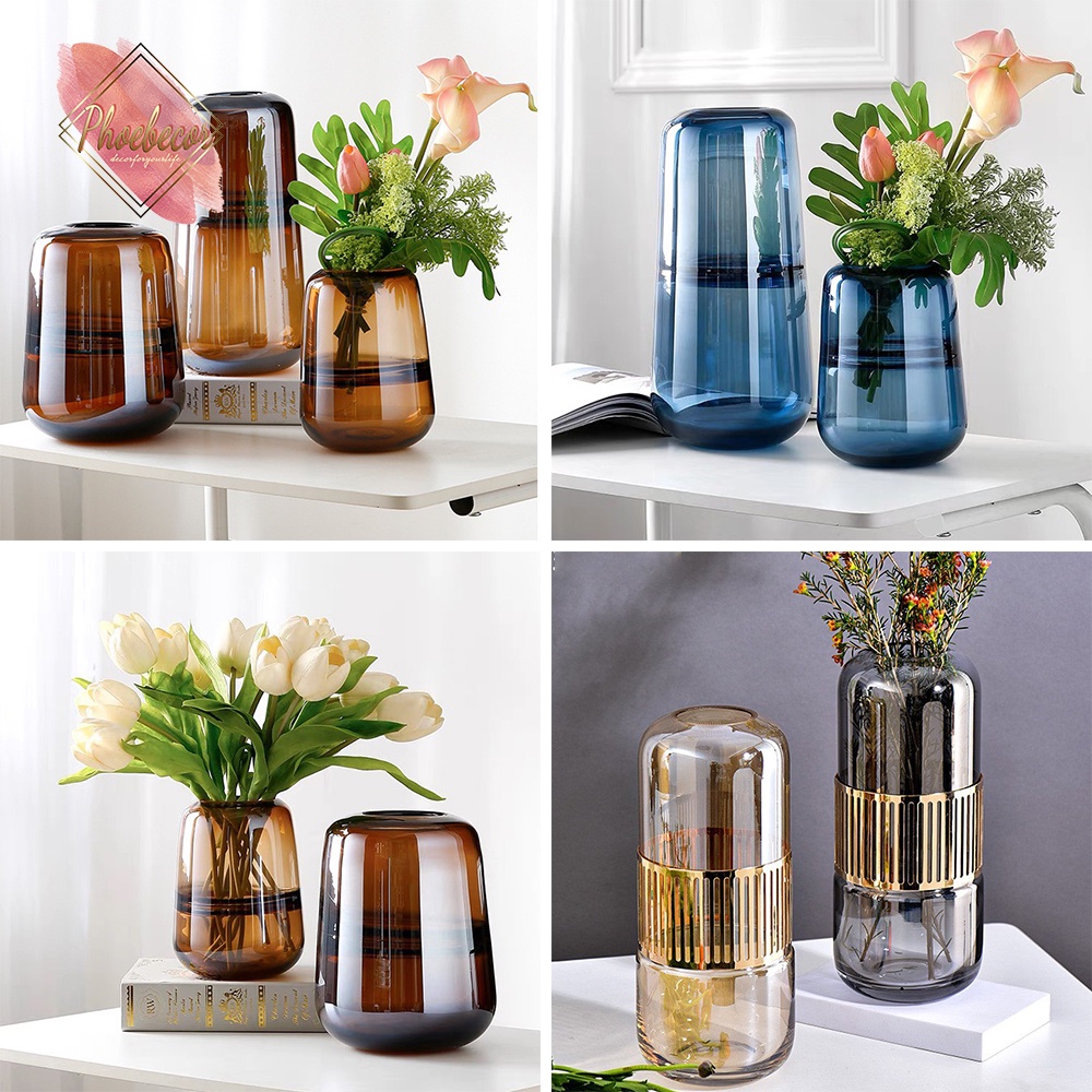 Bình hoa thủy tinh mẫu mới phong cách Bắc Âu decor phòng - PB129