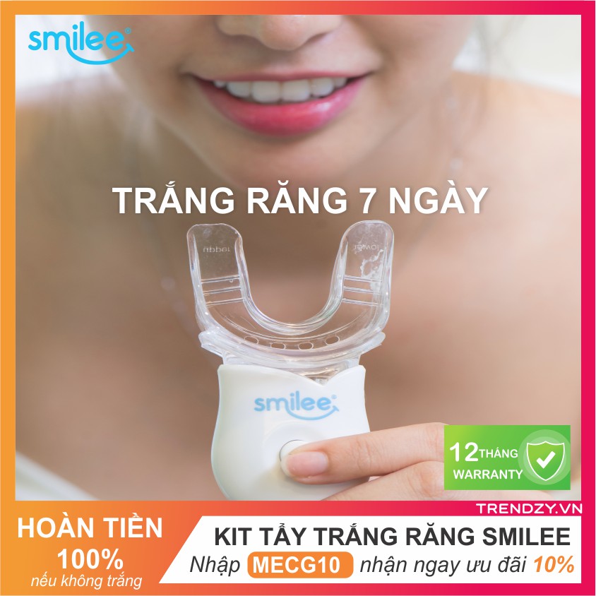 [FREE SHIP + Ưu đãi thêm 10%] Bộ kit tẩy trắng răng tại nhà Smilee - Hàng nhập khẩu USA - ISO 22716 - 2007