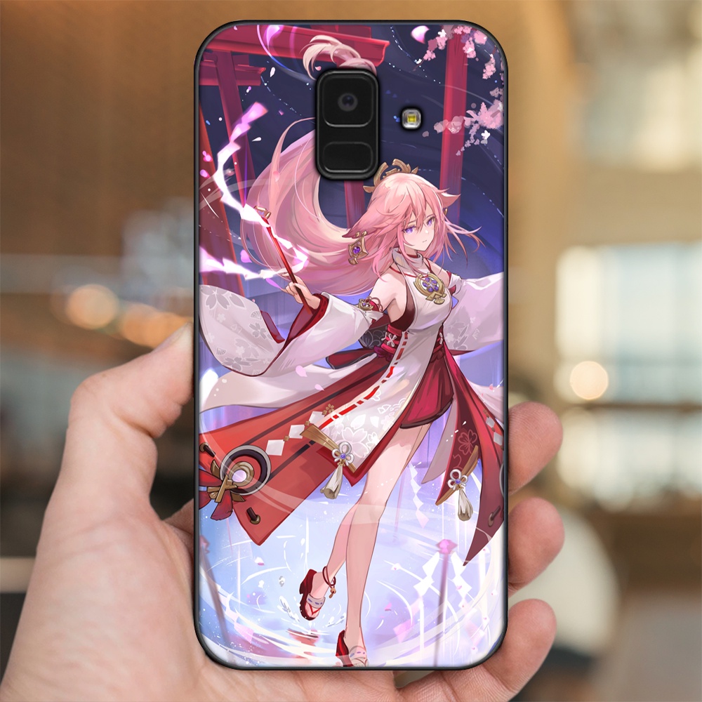 Ốp lưng Samsung A5 2018, A6 2018, A8 2018, J6 2018, A8 Plus viền đen in hình Yae Miko Genshin Impact