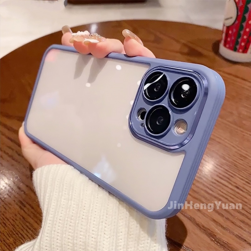 Ốp Điện Thoại Silicon Mềm Trong Suốt Chống Sốc Có Vòng Nhẫn Kim Loại Sang Trọng Cho IPhone 12 13 Pro Max