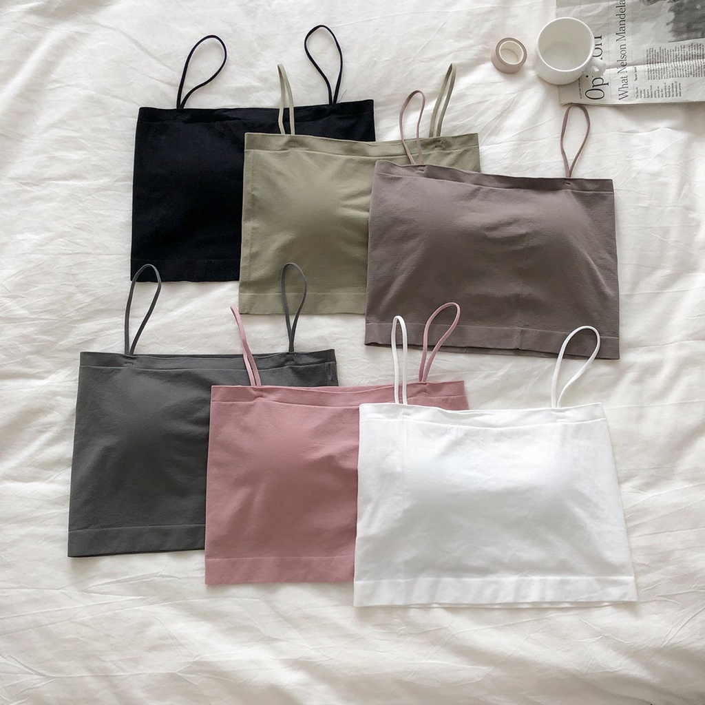 Áo Lót Nữ Cotton Nữ 2 Dây Mảnh Có Đệm Mút Mỏng Nâng Ngực Mặc Thoải Mái DAN L&amp;U M9998