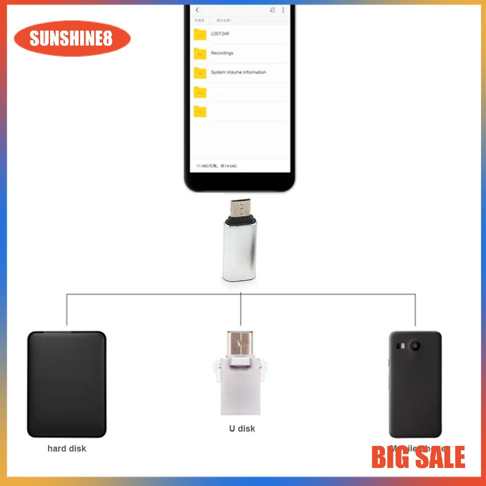 【SUN】[NEW]Type-c Female To Android Male Aluminum Adapter Type-c To Micro Conversion Head