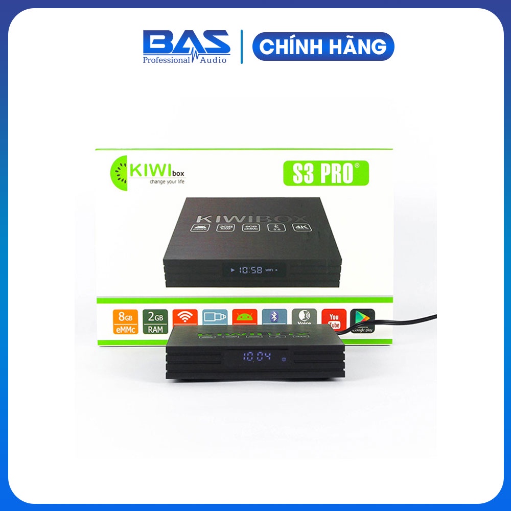 Kiwibox S3 Pro phiên bản 2021, TV box Ram 2G, hỗ trợ cổng quang, bluetooth, hàng chính hãng, bảo hành 12 tháng